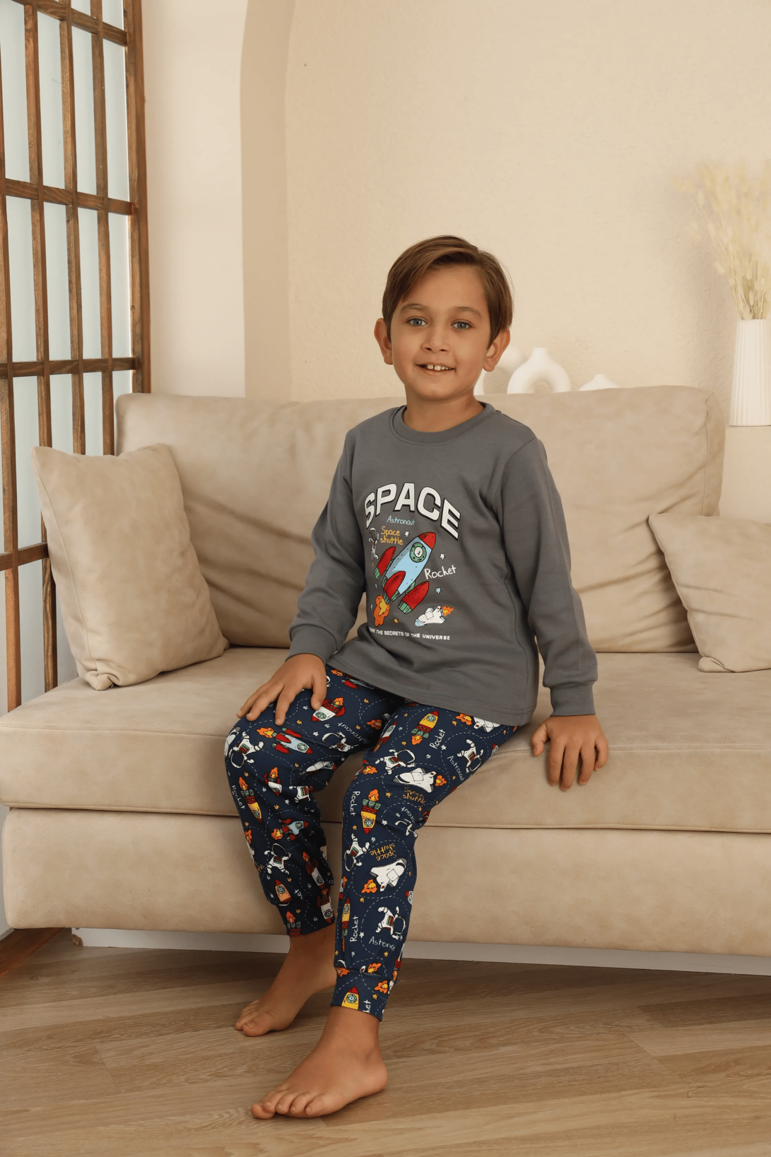 Kapitex 7114 Erkek Çocuk Uzun Kol Pijama Takımı