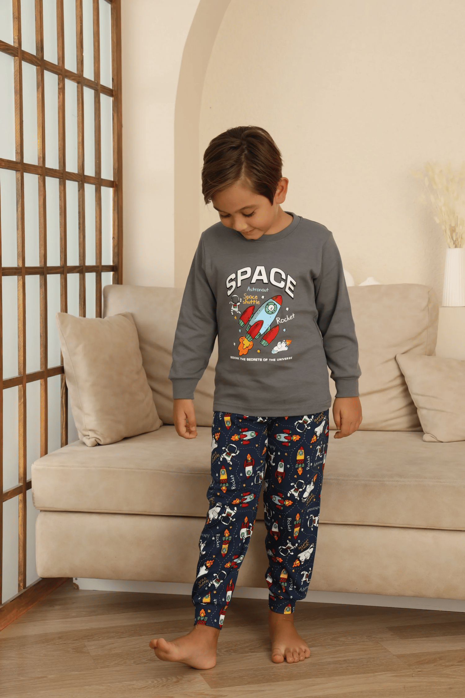 Kapitex 7114 Erkek Çocuk Uzun Kol Pijama Takımı
