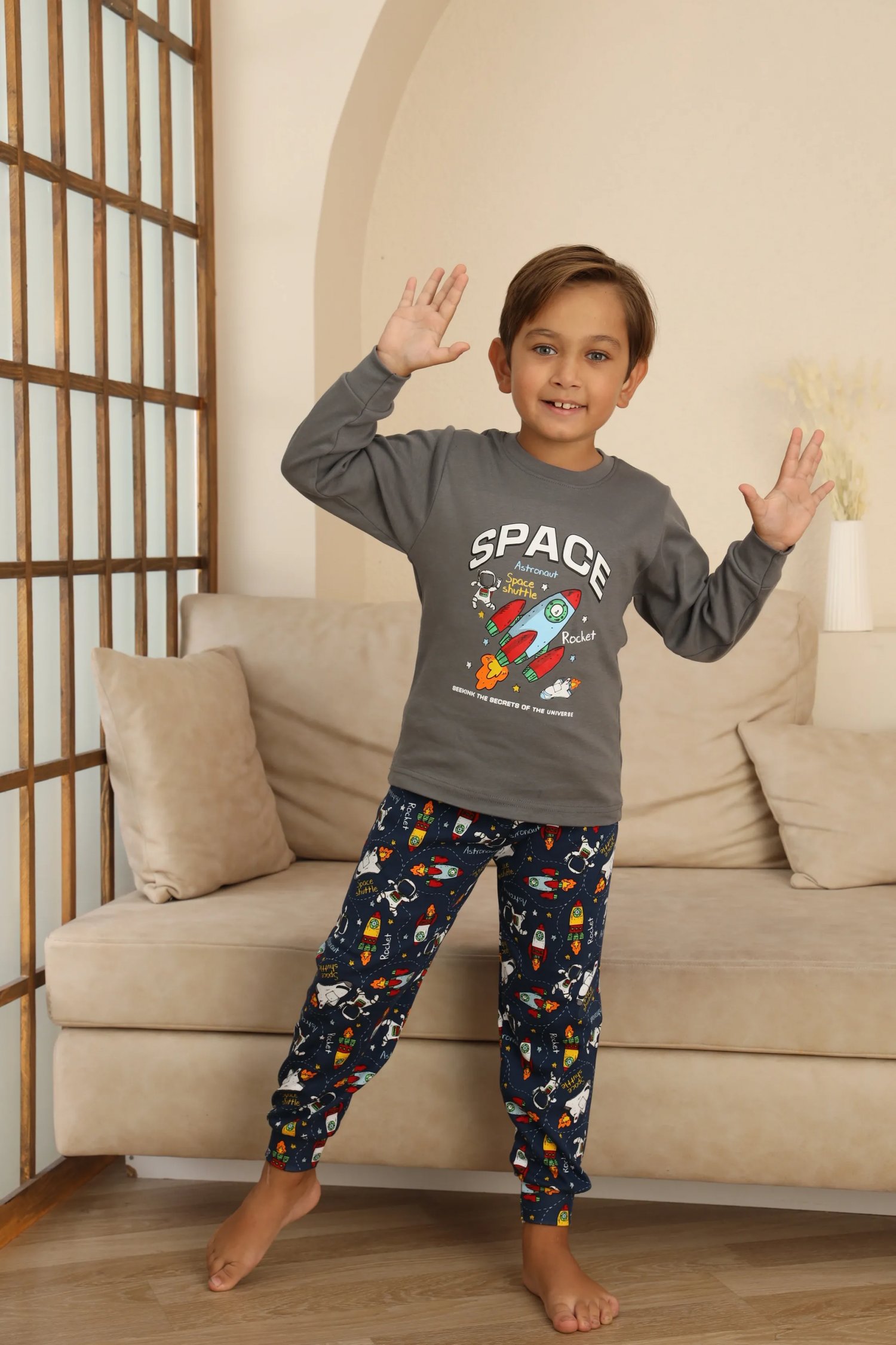 Kapitex 7114 Erkek Çocuk Uzun Kol Pijama Takımı