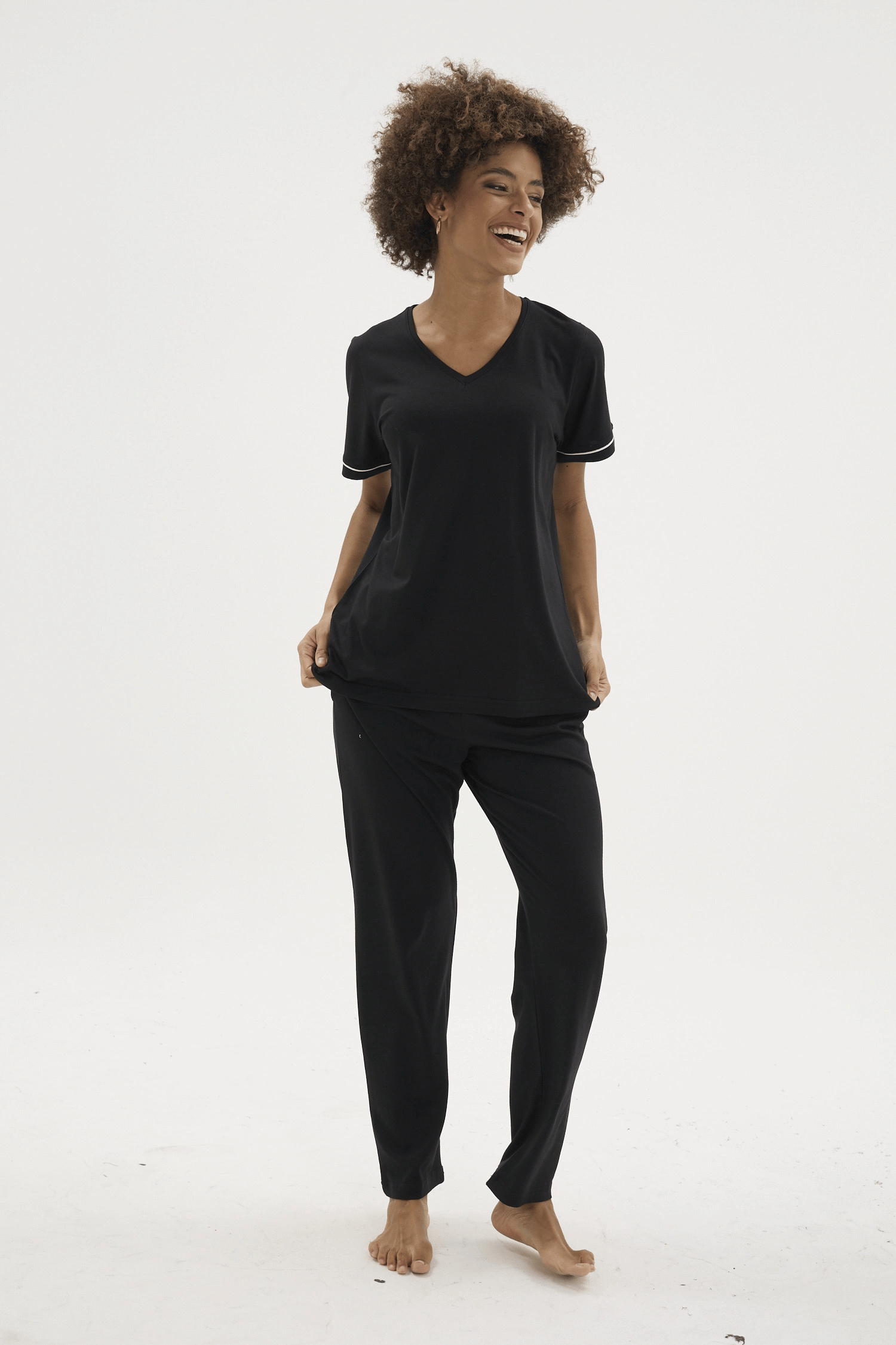 Kocabey KKT-26162K Kadın V Yaka Pijama Takımı