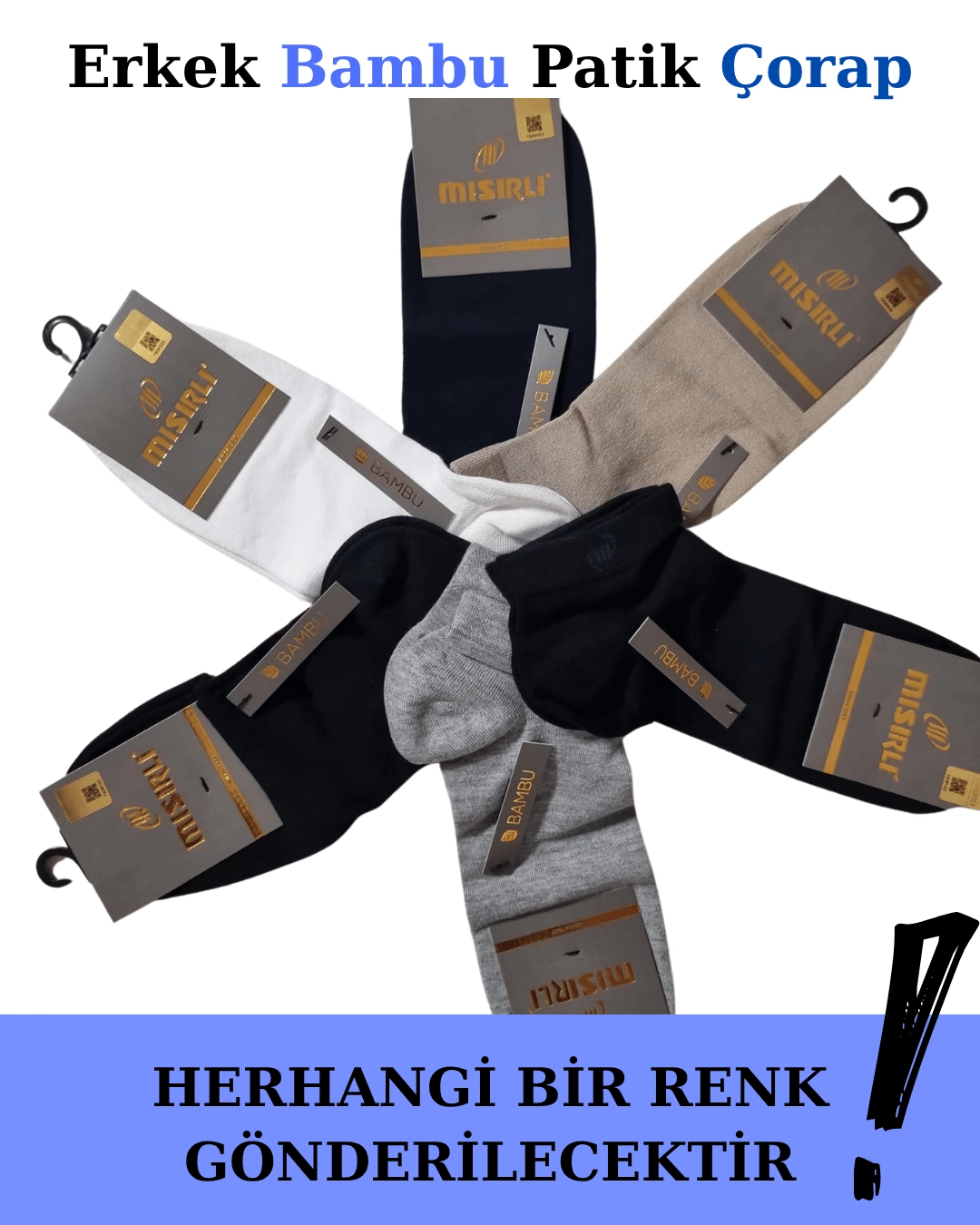 Mısırlı 62203 Erkek Bambu Patik Çorap