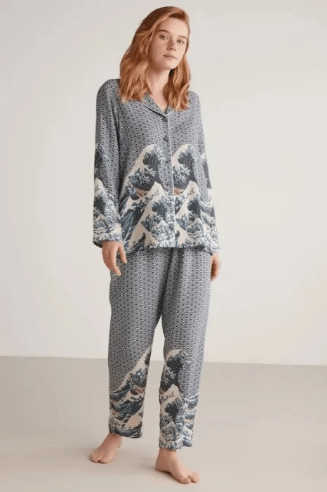 Nautıca W617 Kadın Uzun Kollu Önden Düğmeli Pijama Takımı