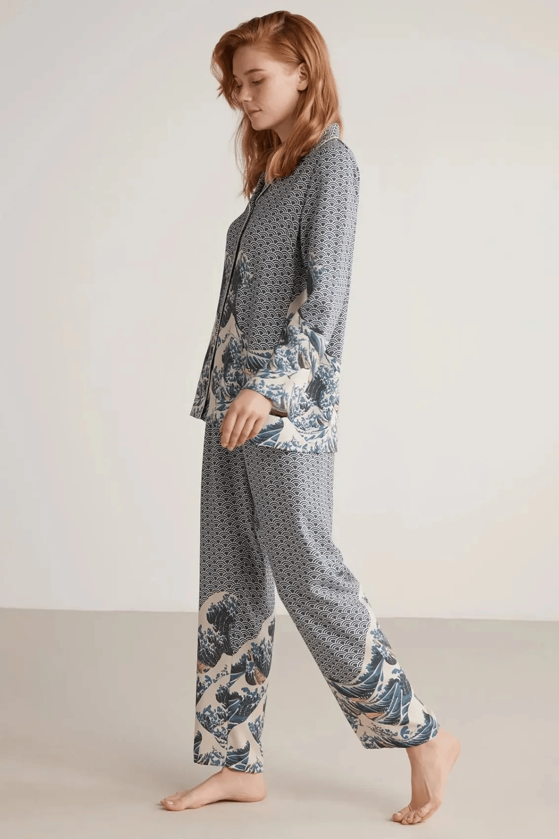 Nautıca W617 Kadın Uzun Kollu Önden Düğmeli Pijama Takımı