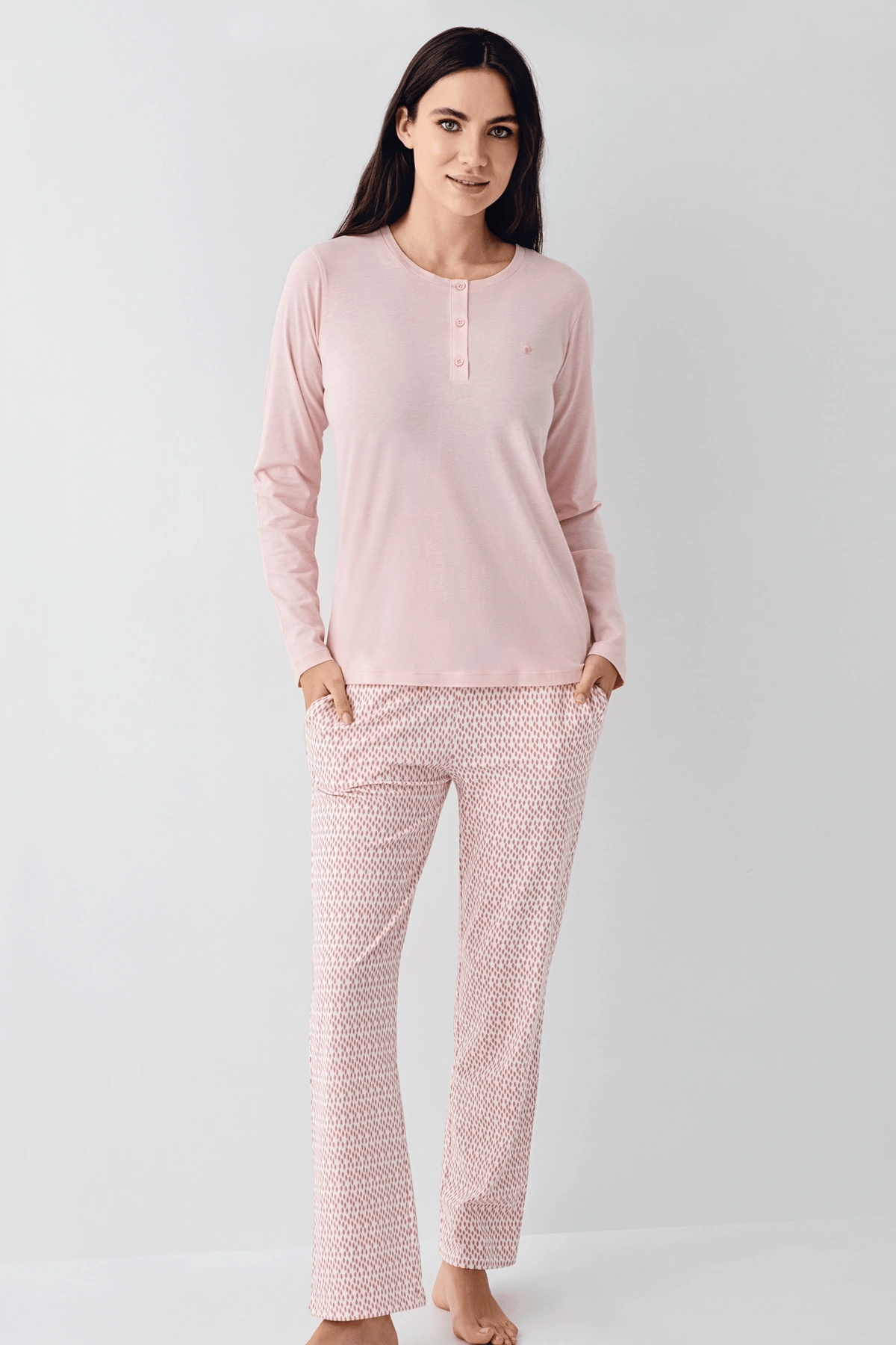Pierre Cardin 9080-S Kadın Uzun Kol Pijama Takım