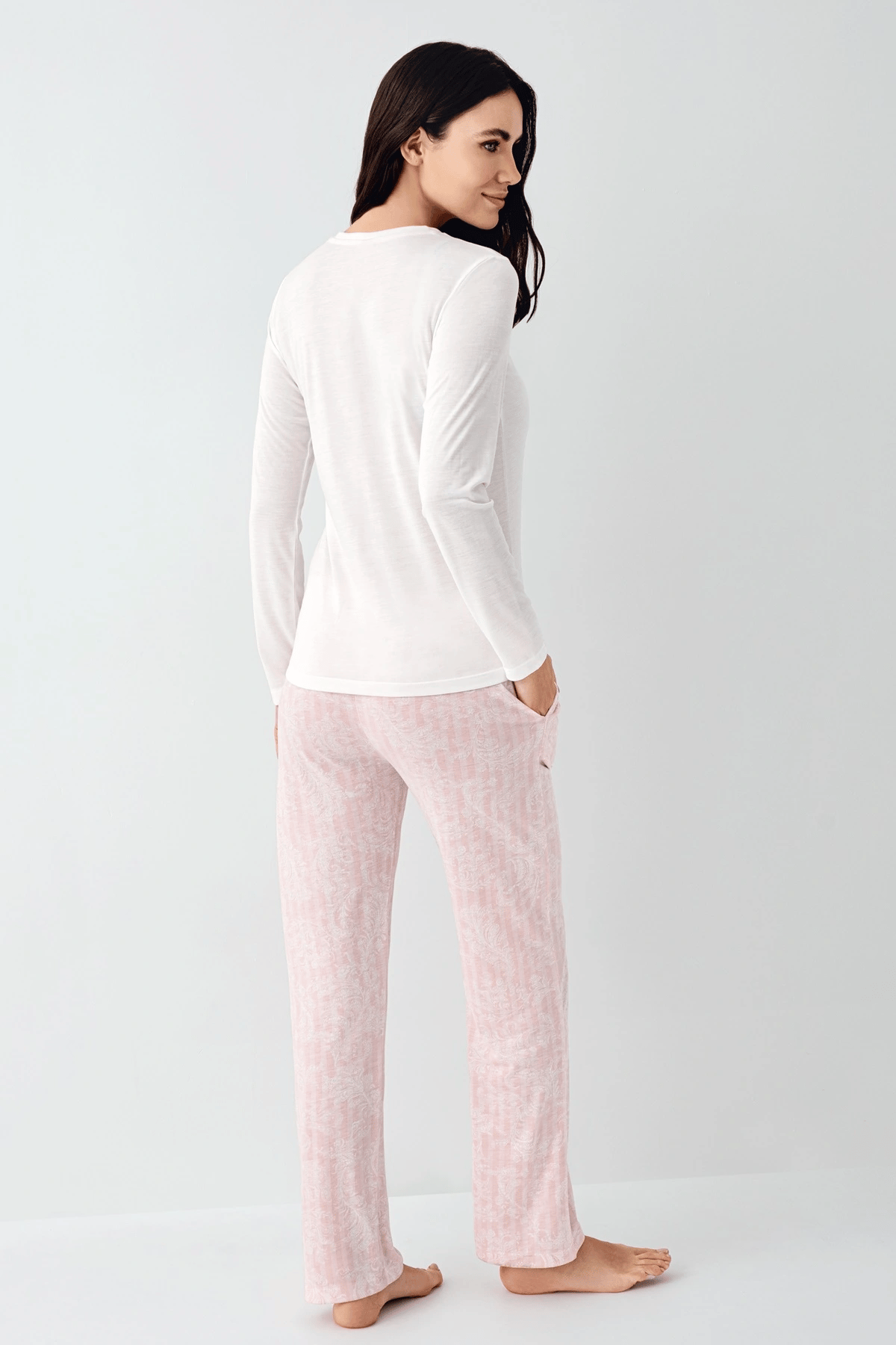 Pierre Cardin 9085-S Kadın Uzun Kol Pijama Takım