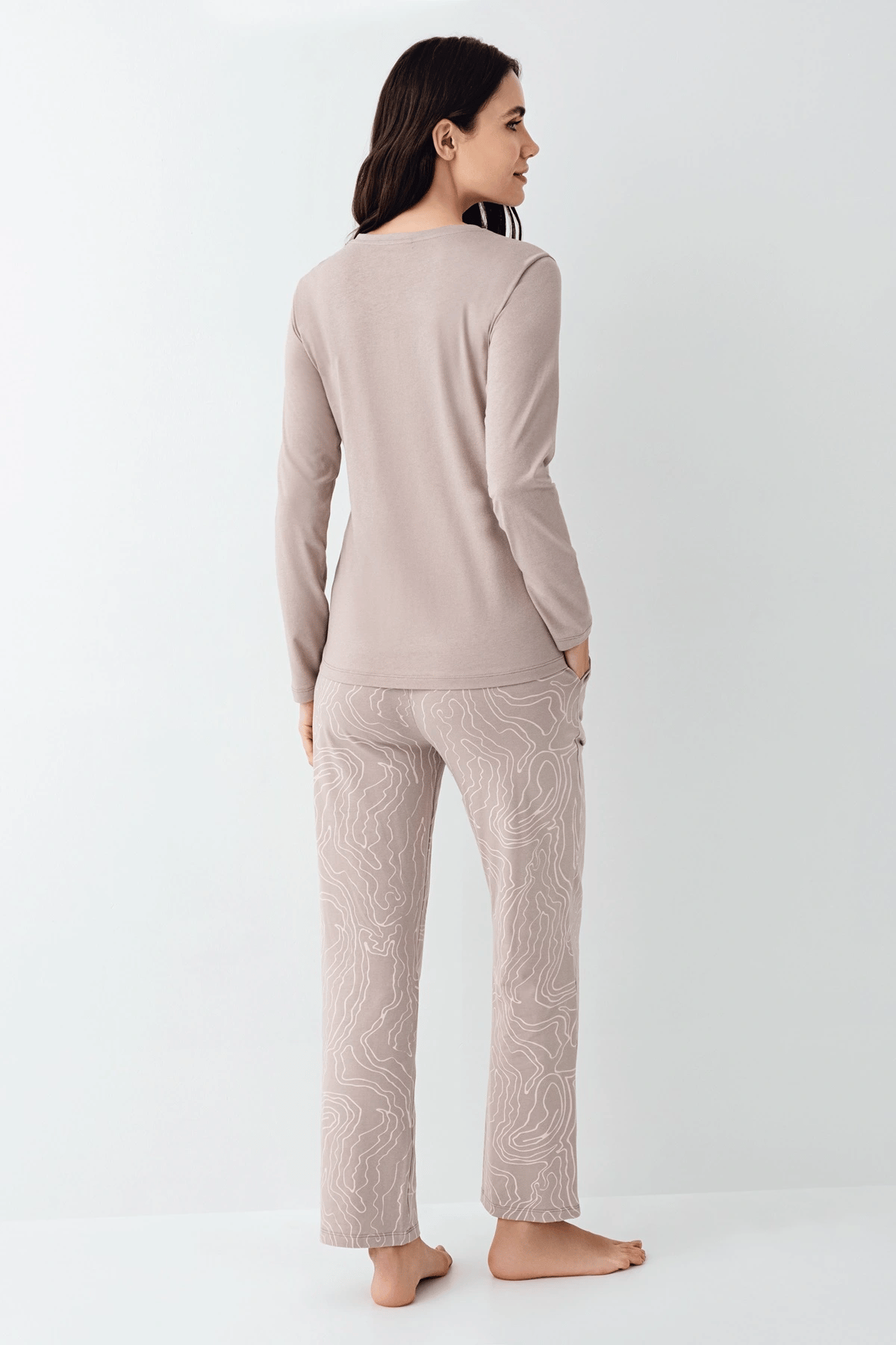 Pierre Cardin 9097-S Kadın Uzun Kol Pijama Takım