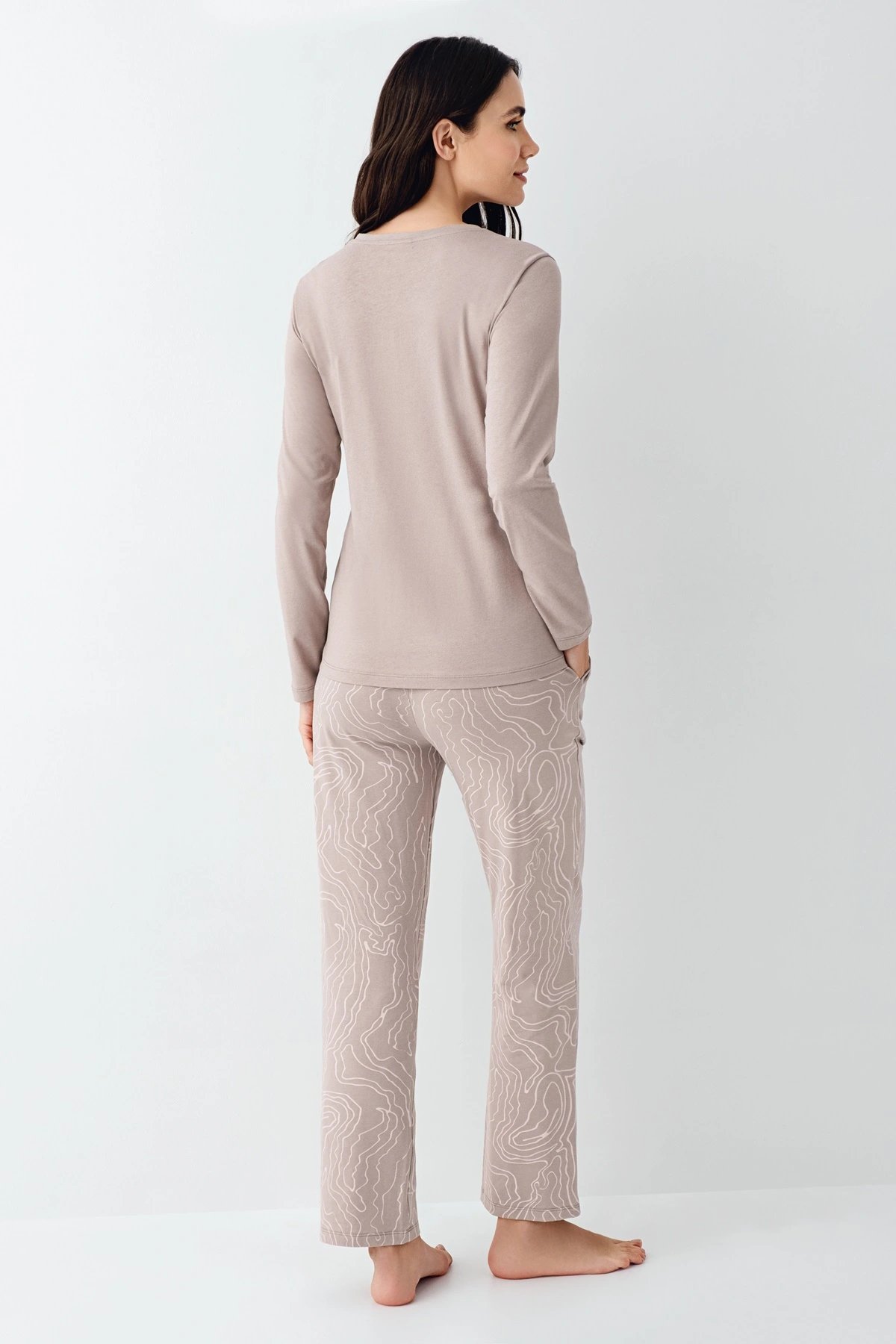 Pierre Cardin 9097-X Kadın Battal Uzun Kol Pijama Takım