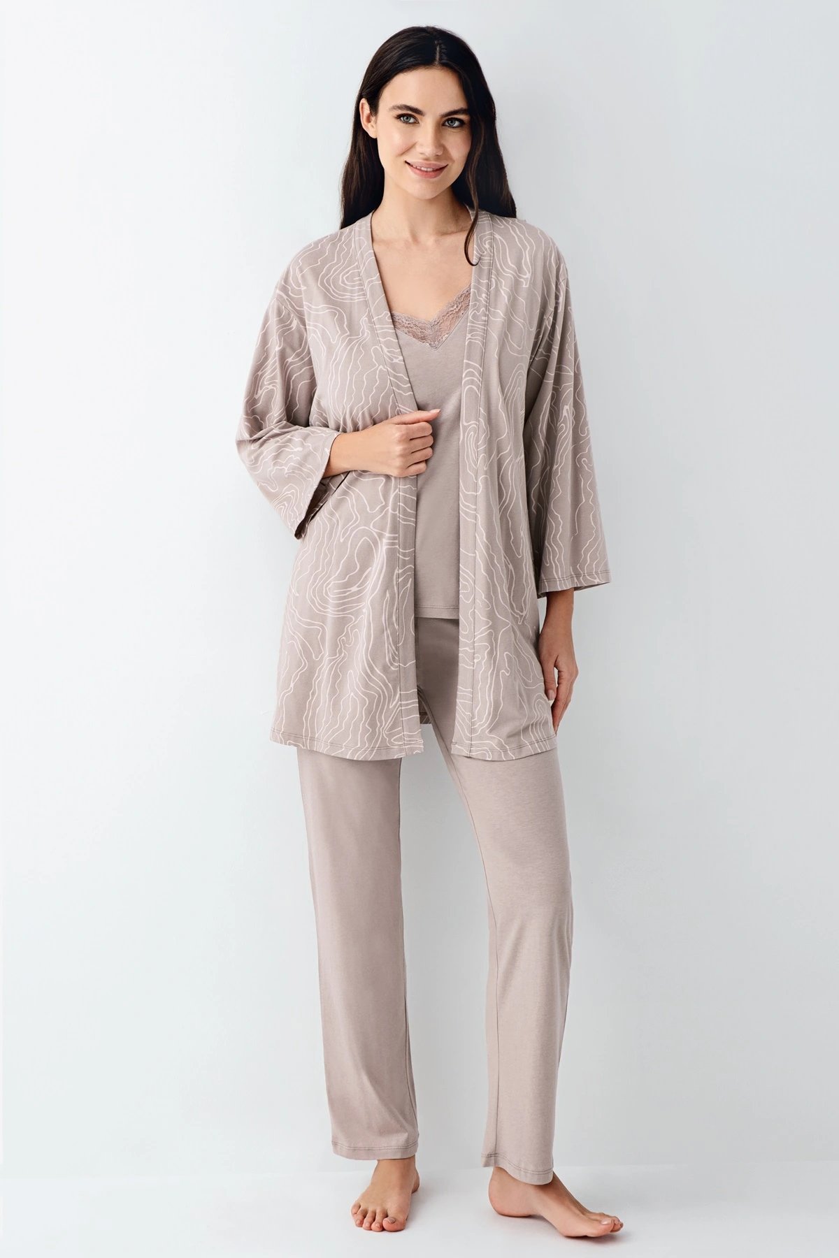 Pierre Cardin 9099-S 3'lü Pijama Takımı