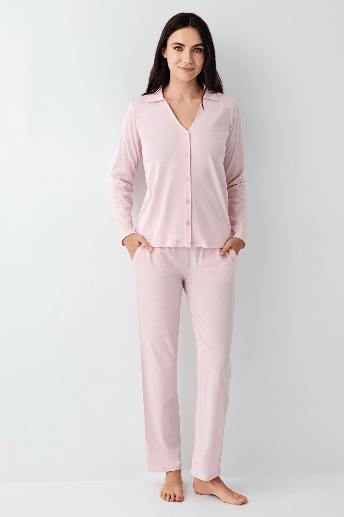 Pierre Cardin 9115-S Kadın Uzun Kol Pijama Takımı