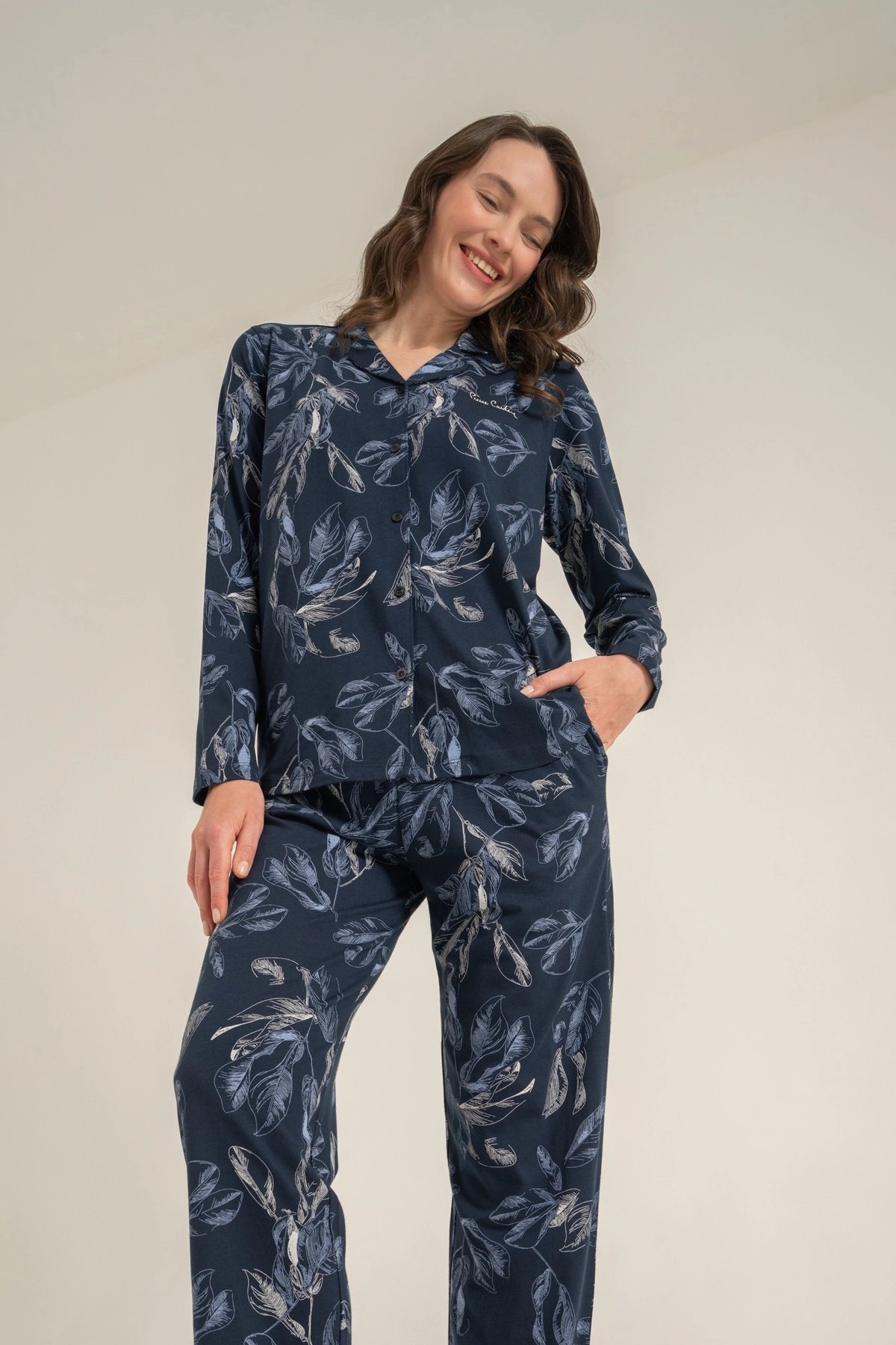 Pierre Cardin 9259-S  Kadın Uzun Kol Gömlek Pijama Takımı