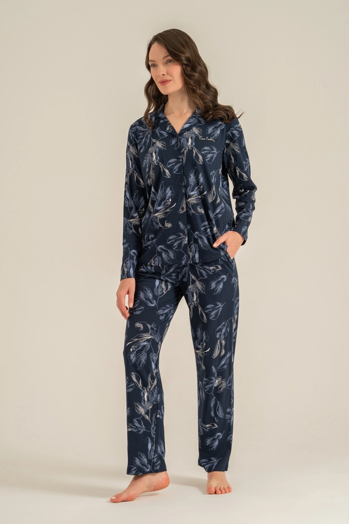 Pierre Cardin 9259-S  Kadın Uzun Kol Gömlek Pijama Takımı