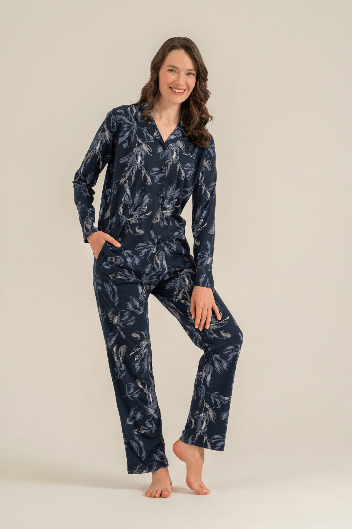 Pierre Cardin 9259-S  Kadın Uzun Kol Gömlek Pijama Takımı