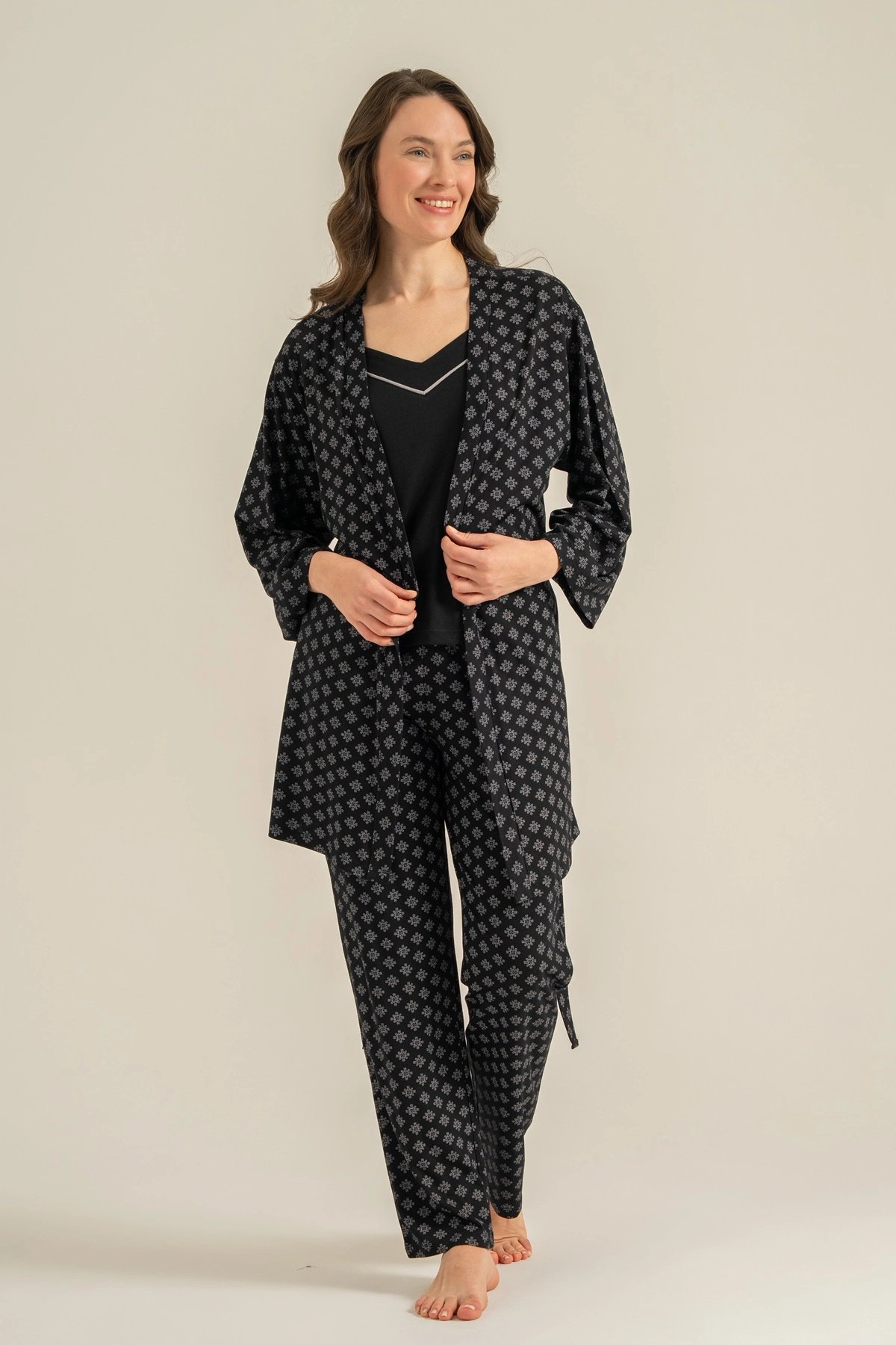Pierre Cardin 9291-S  Kadın 3'Lü Pijama Takımı