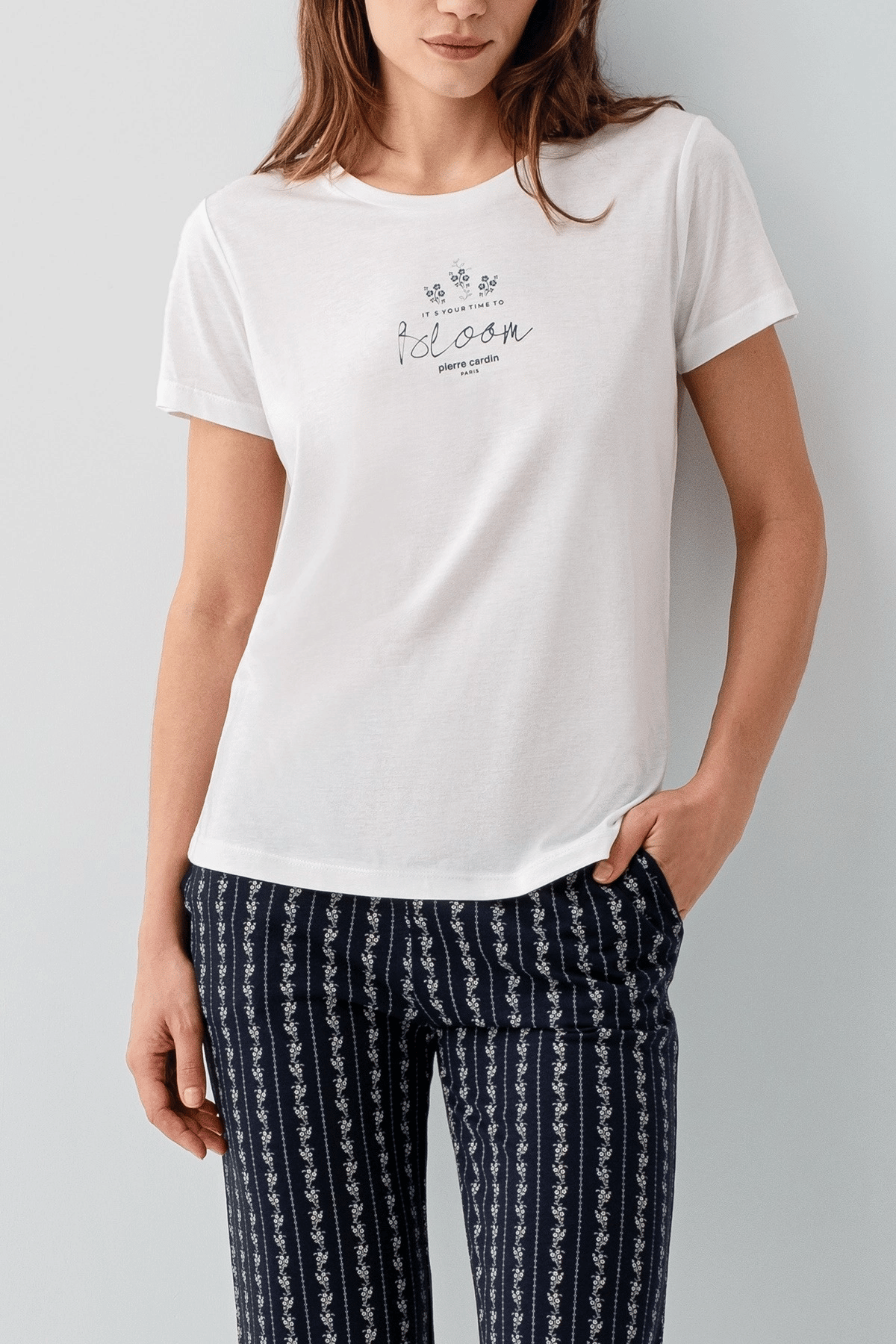 Pierre Cardin PC9207-S Kadın Kapri Kısa Kol Pijama Takımı