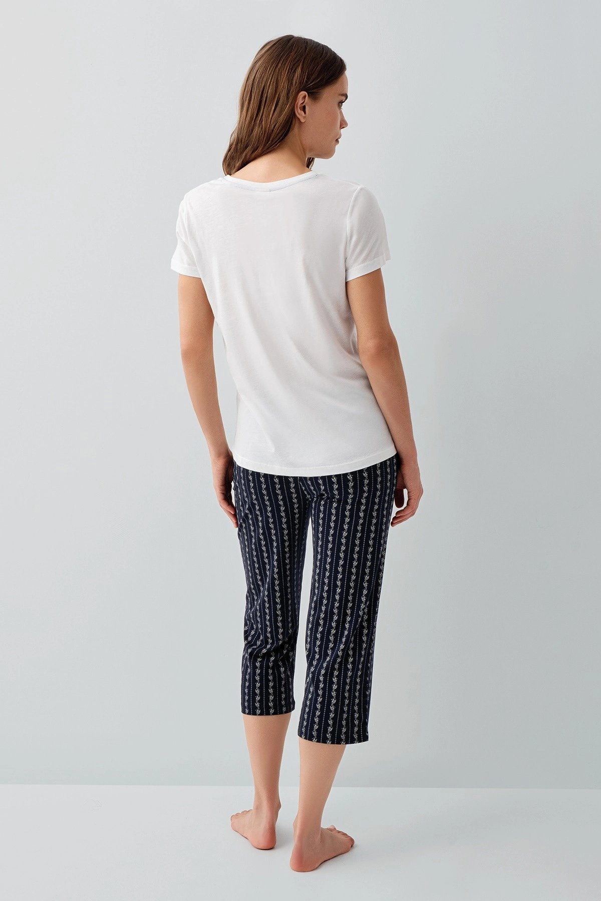 Pierre Cardin PC9207-S Kadın Kapri Kısa Kol Pijama Takımı