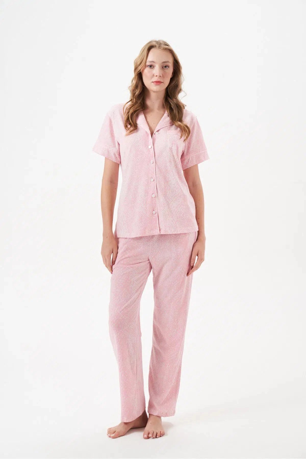 PJS 29033 Kadın Düğmeli Pijama Takım