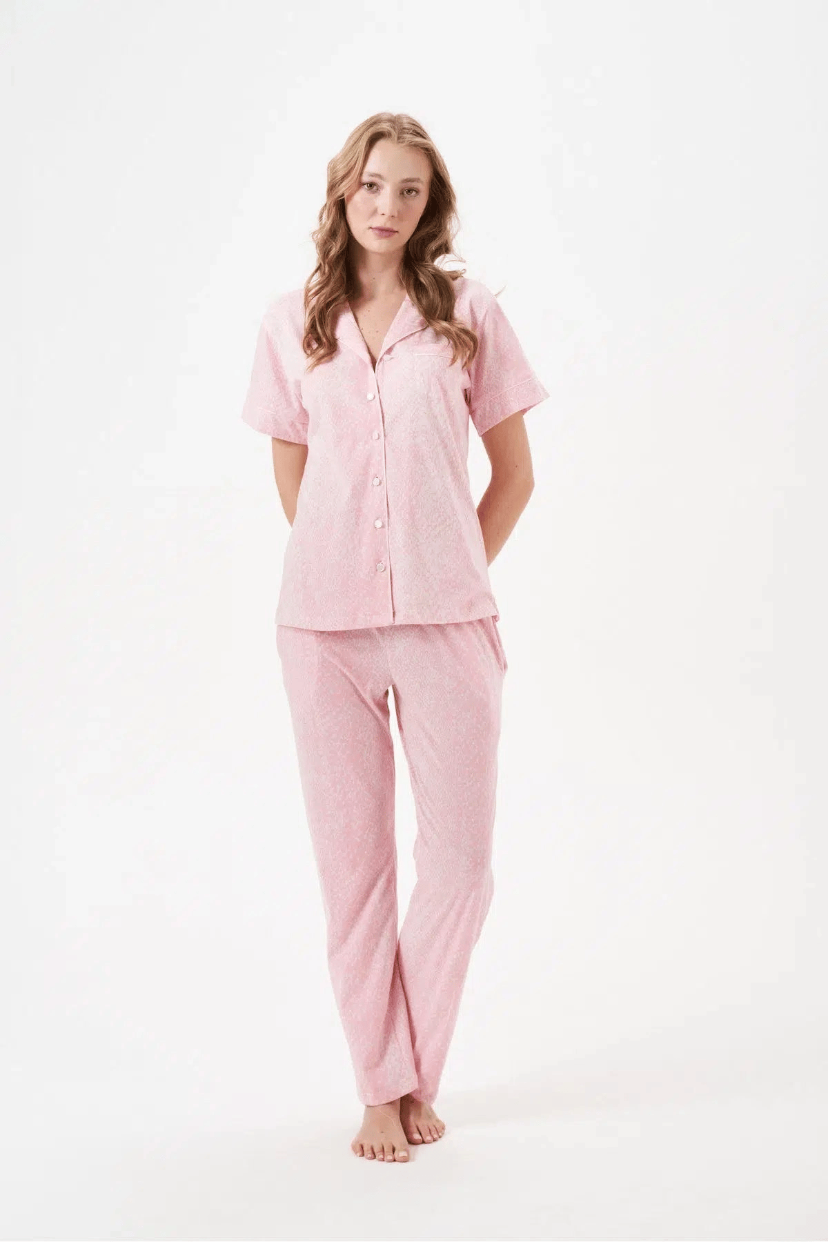 PJS 29033 Kadın Düğmeli Pijama Takım