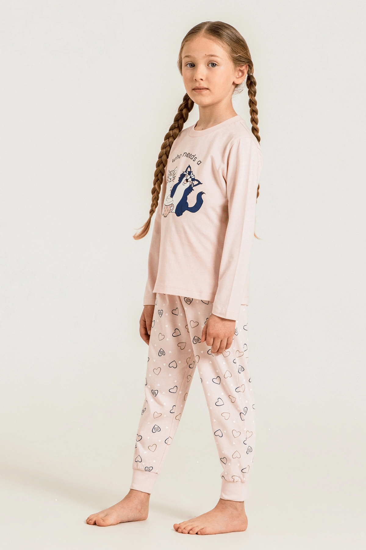 Rolypoly Rp3902-G  Kız Çocuk Uzun Kol Pijama Takım