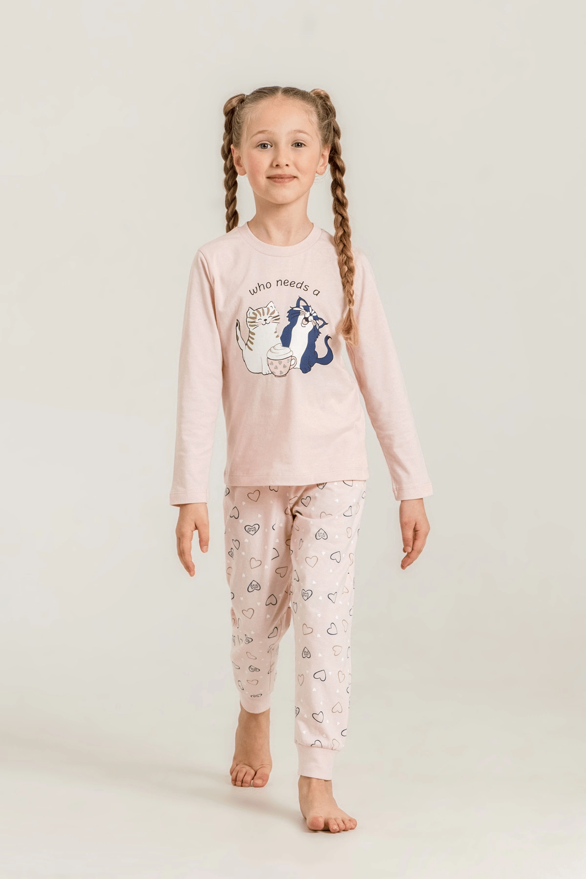 Rolypoly Rp3902-G  Kız Çocuk Uzun Kol Pijama Takım