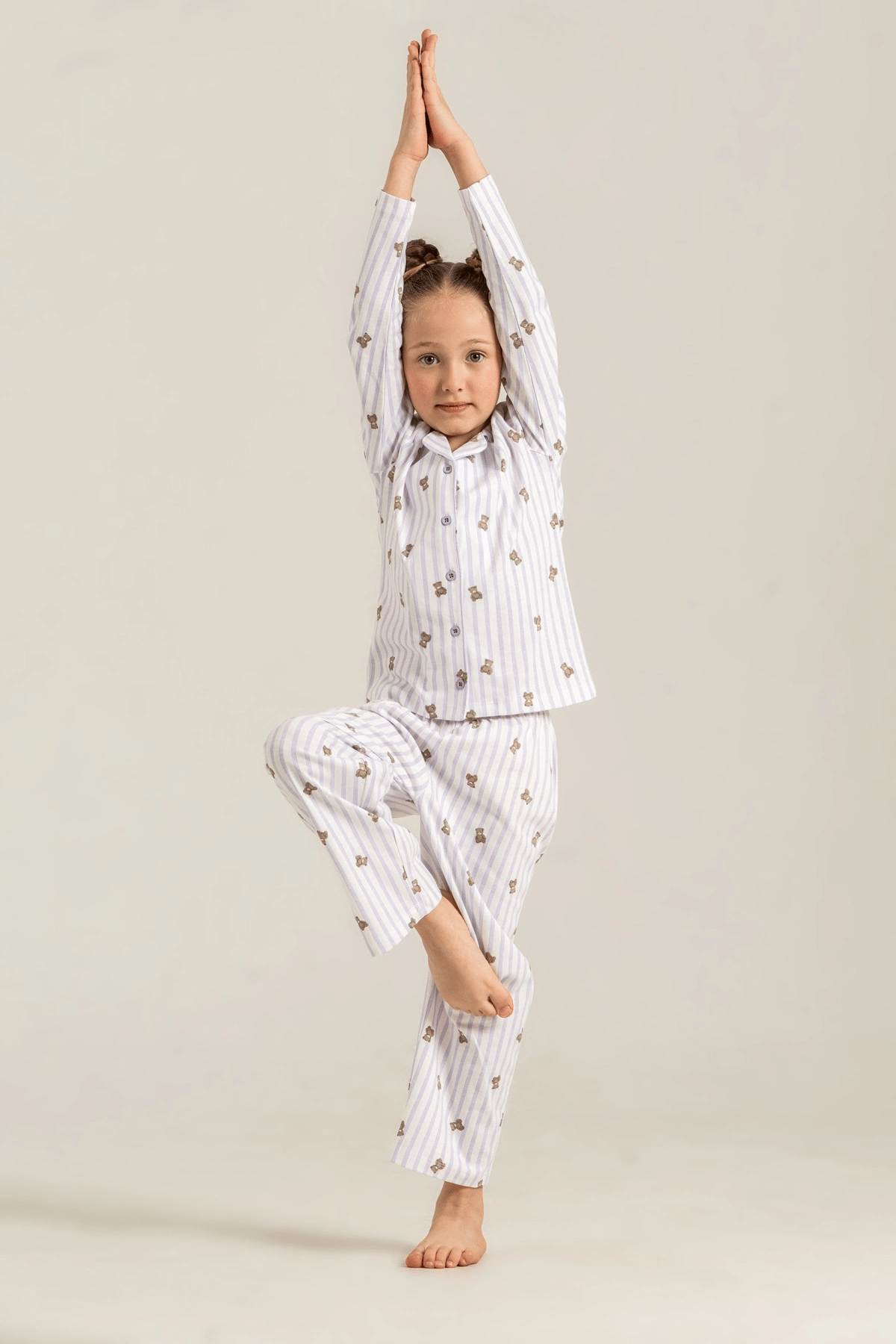 Rolypoly Rp3913-G  Kız Çocuk Gömlek Pijama Takım