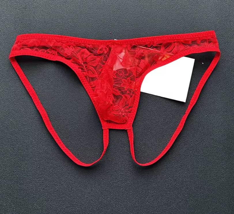 Seksi Dantelli Arkası Açık Seksi Kırmızı Erkek Külot BC4627