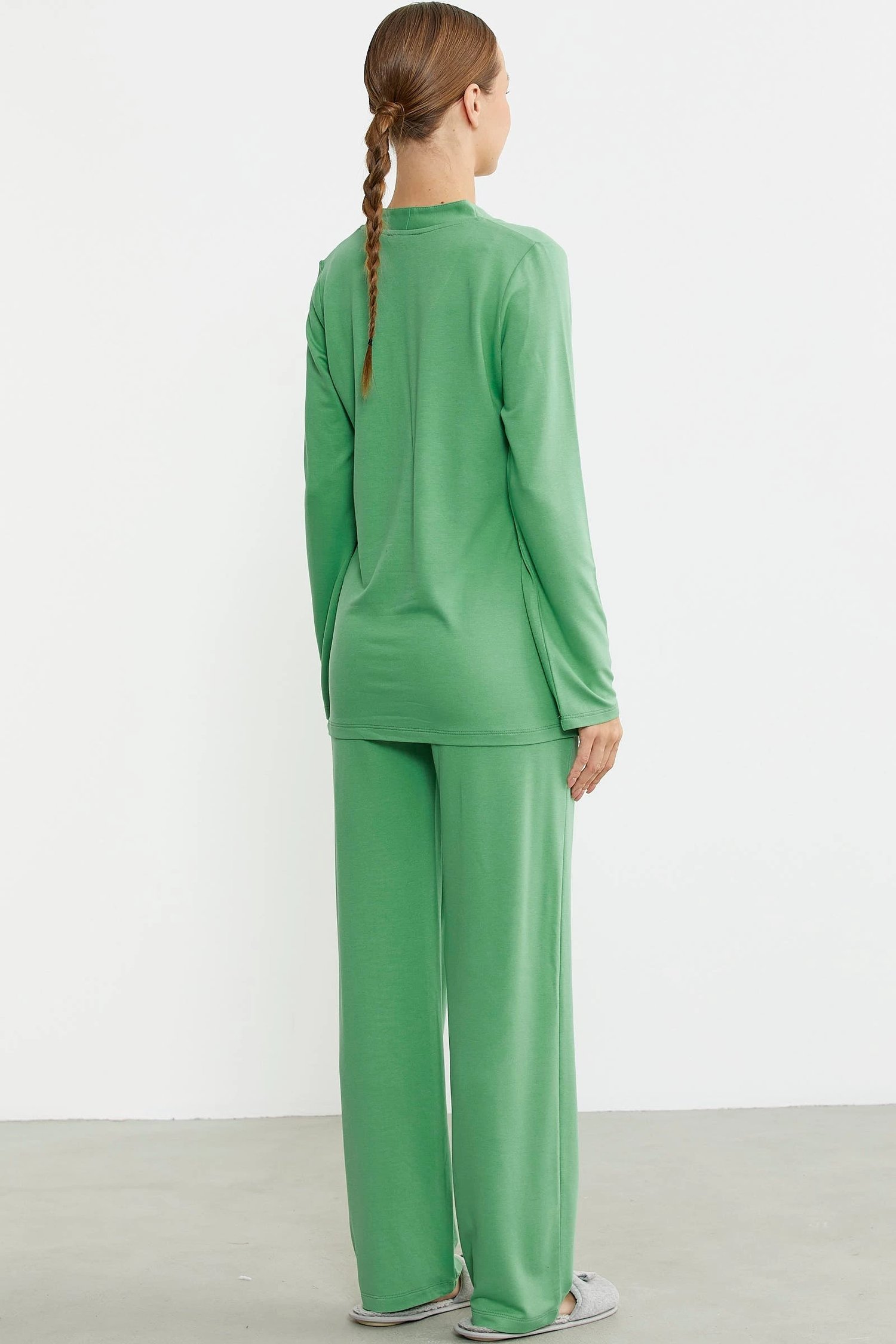 Sementa 76438 Yarım Düğmeli Cep Detaylı Pijama Takım