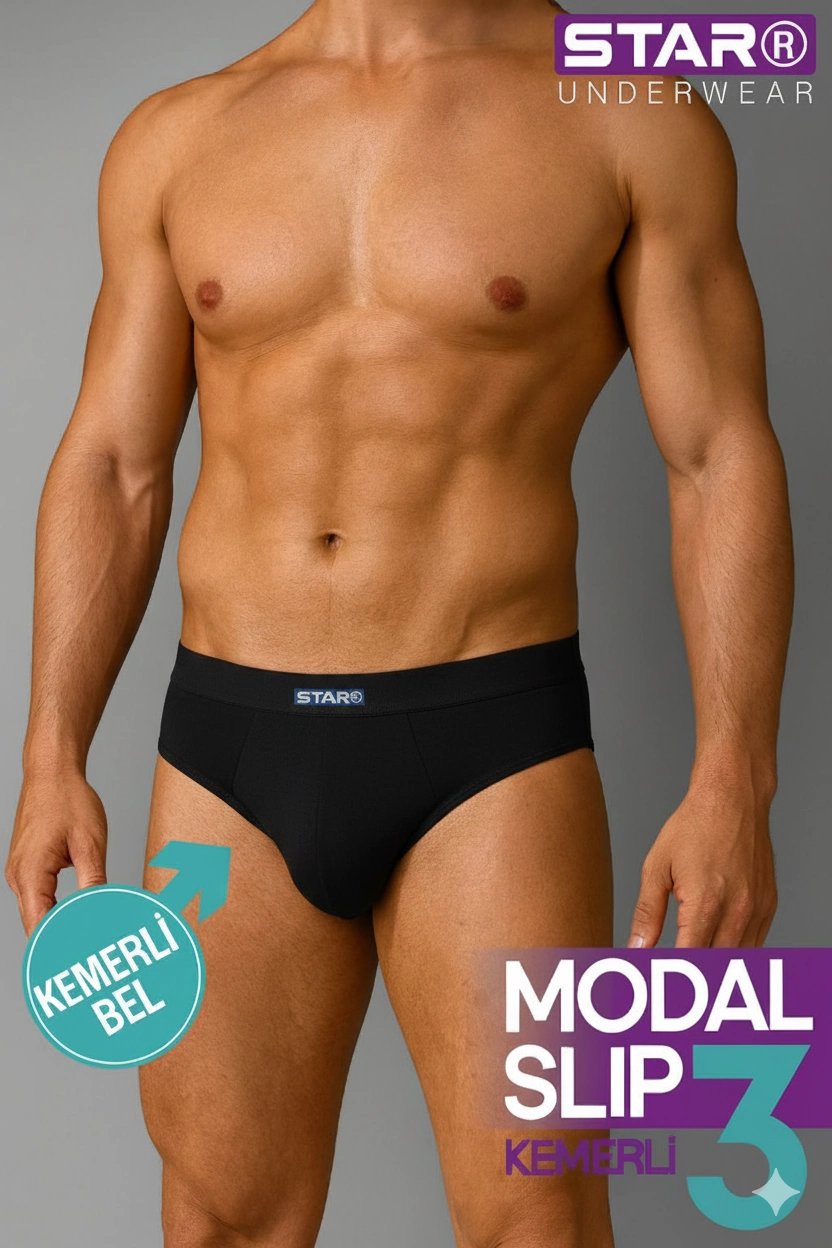 Star 109 Erkek 3'lü Modal Slip