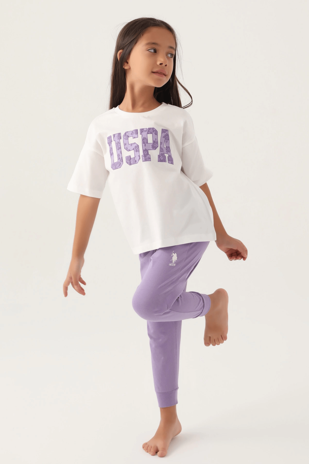 US Polo 1818-G Kız Çocuk Pijama Takım