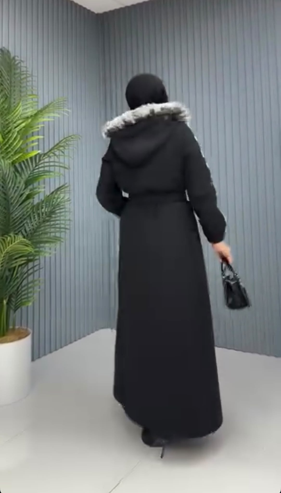 LEOPARLI UZUN KAŞE / Siyah