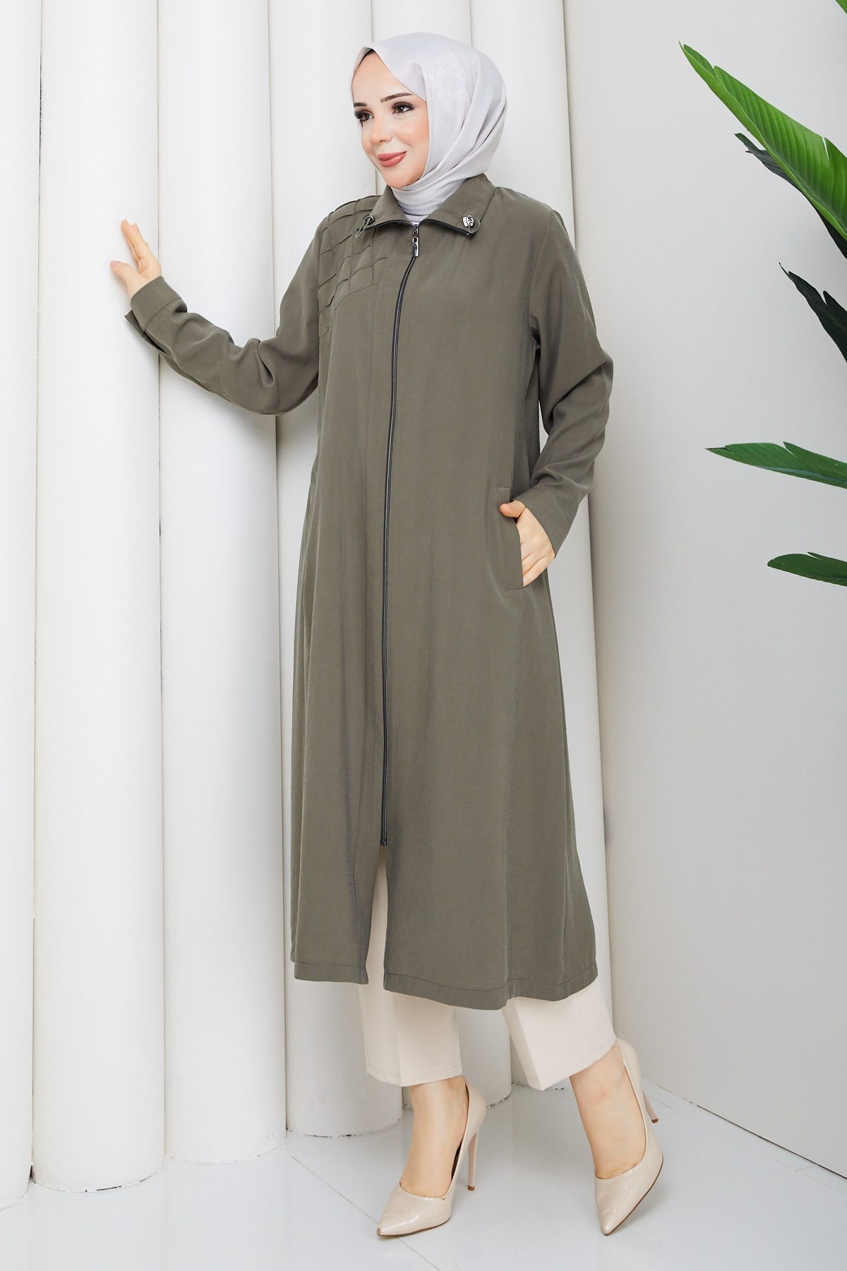MODERN ÇİZGİ DETAYLI SPOR KAP&ARABOY / Haki