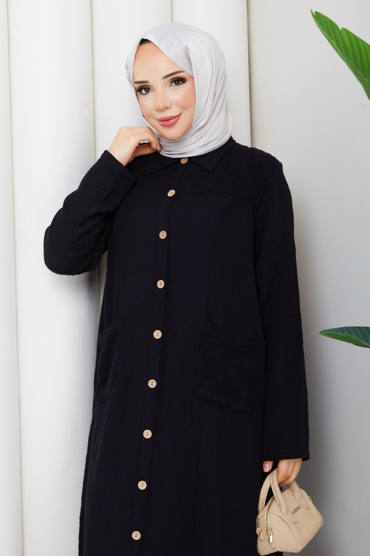 MUSLİM KETEN ARABOY / Siyah