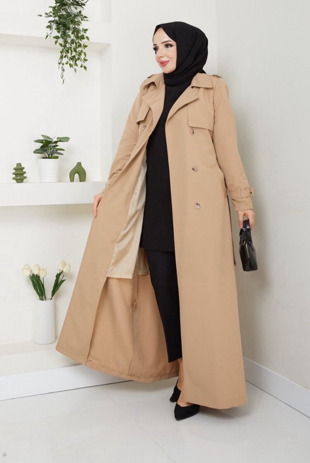TAM BOY ASTARLI TRENÇ / Camel