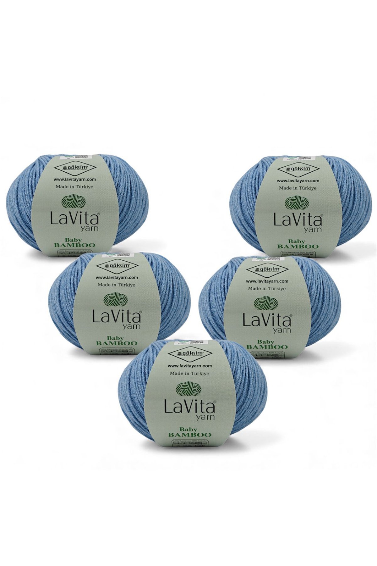 Baby Bamboo El Örgü İpi %50 Bambu %50 Akrilik 250gr 5 ADET (5316 DENİZ)