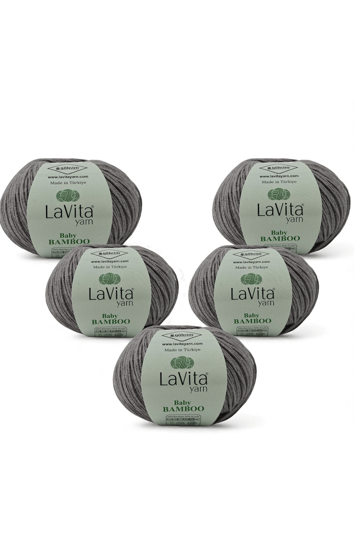 Baby Bamboo El Örgü İpi %50 Bambu %50 Akrilik 250gr 5 ADET (6042 FÜME)