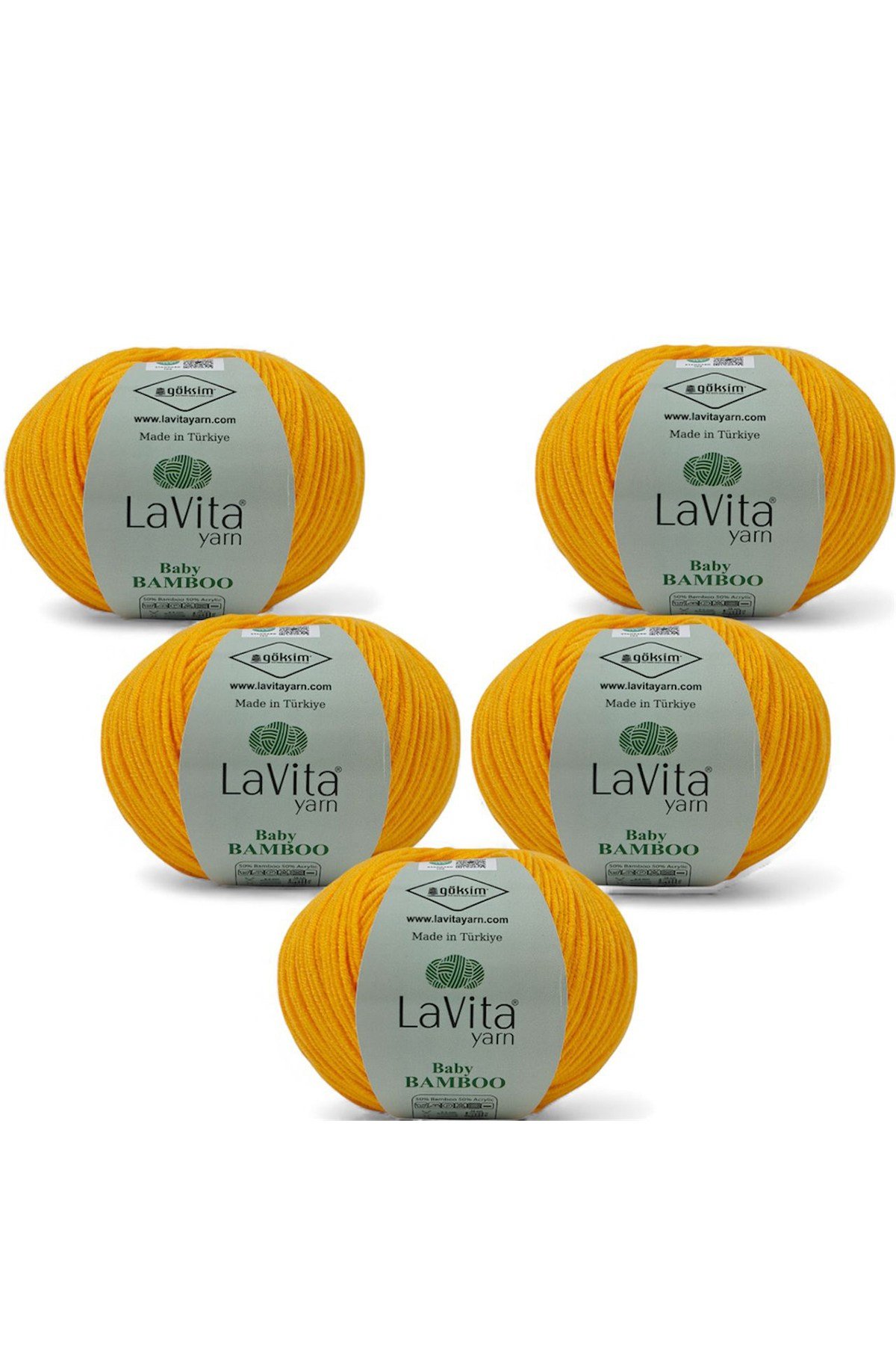 Baby Bamboo El Örgü İpi %50 Bambu %50 Akrilik 250gr 5 ADET (2032 KAYISI)