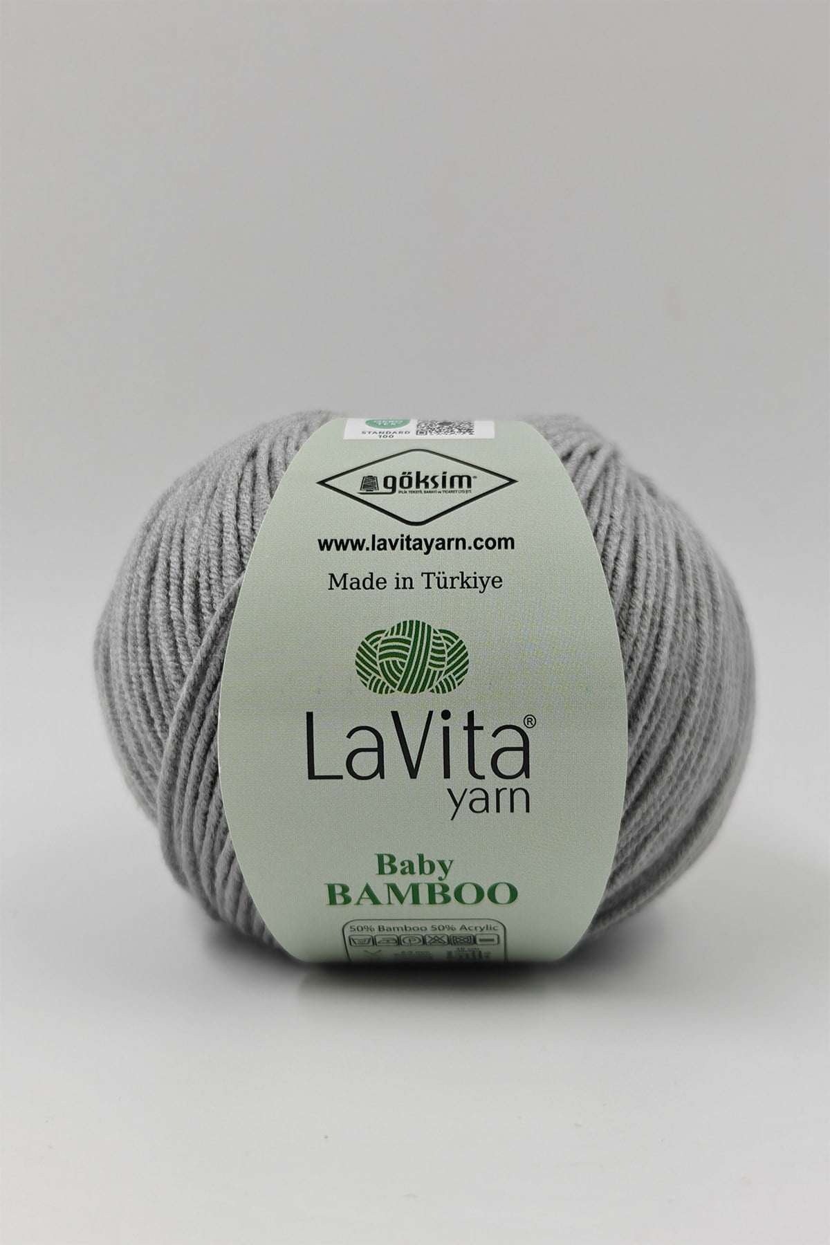 Baby Bamboo El Örgü İpi %50 Bambu %50 Akrilik 50gr (6041 GRİ)