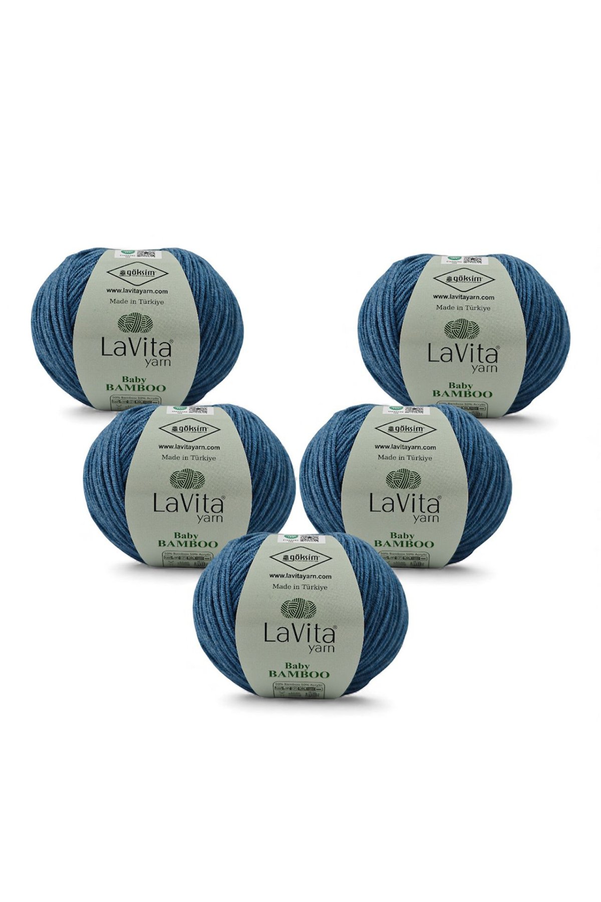 Baby Bamboo El Örgü İpi %50 Bambu %50 Akrilik 250gr 5 ADET (5319 İNDİGO)