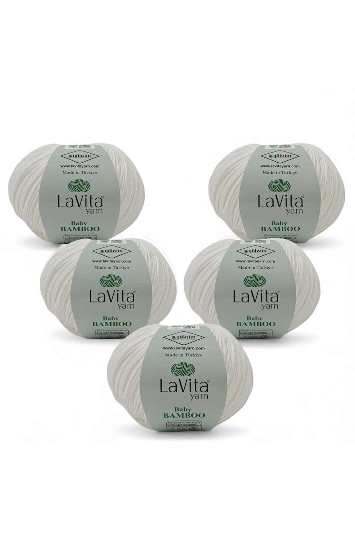 Baby Bamboo El Örgü İpi %50 Bambu %50 Akrilik 250gr 5 ADET (1003 KEMİK)