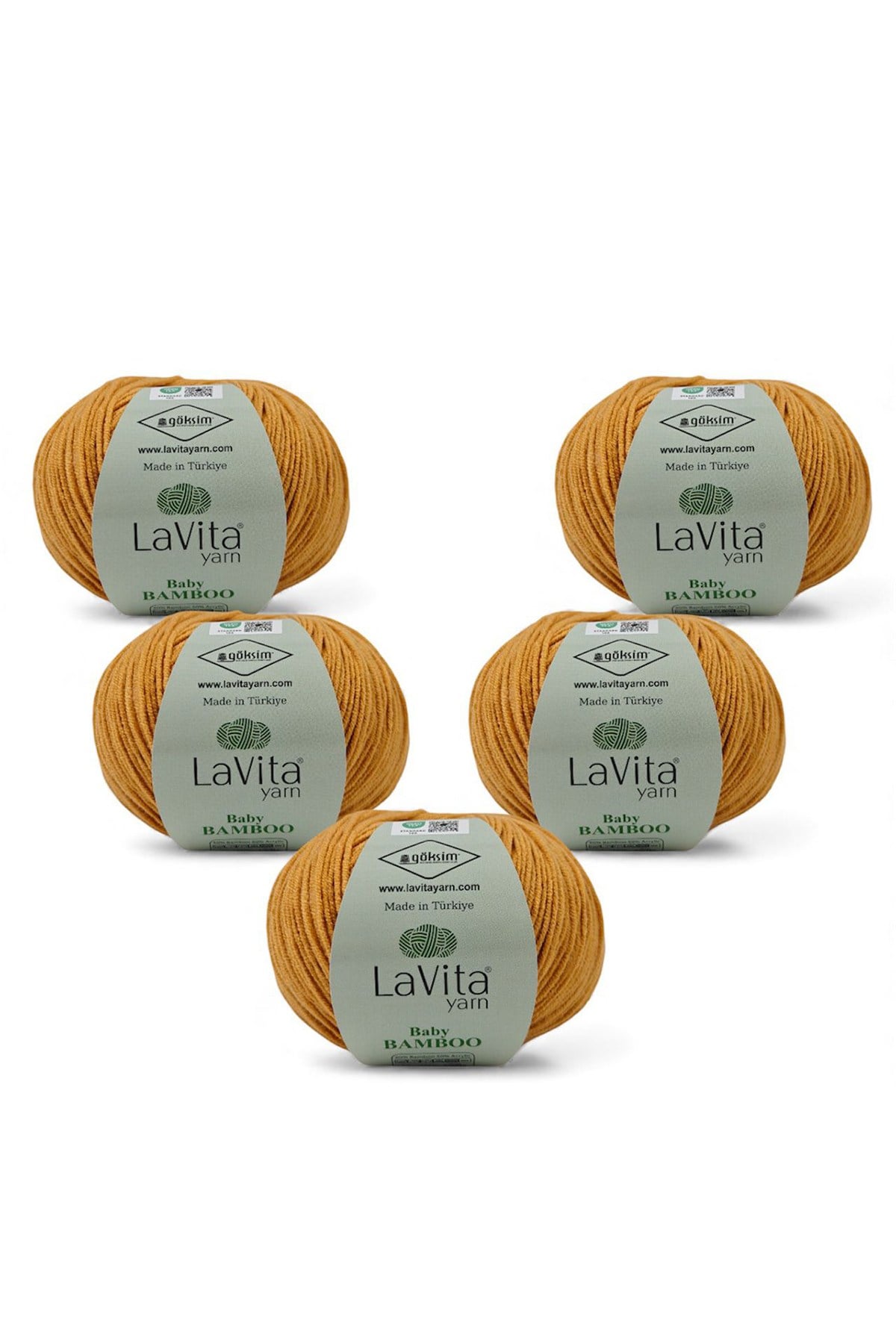 Baby Bamboo El Örgü İpi %50 Bambu %50 Akrilik 250gr 5 ADET (2034 HARDAL)