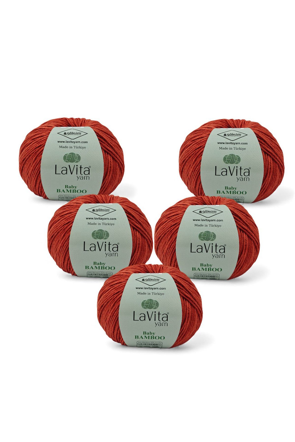 Baby Bamboo El Örgü İpi %50 Bambu %50 Akrilik 250gr 5 ADET (3217 KİREMİT)
