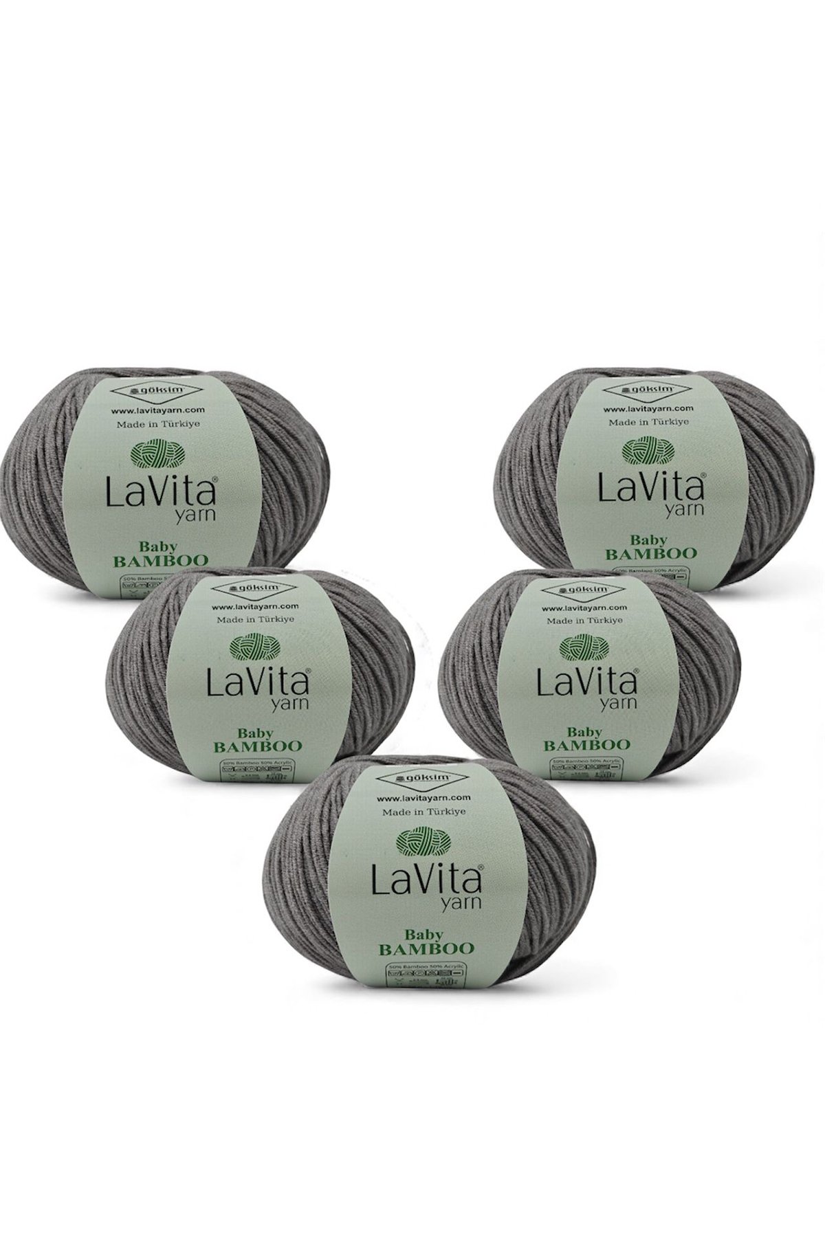 Baby Bamboo El Örgü İpi %50 Bambu %50 Akrilik 250gr 5 ADET (6042 FÜME)