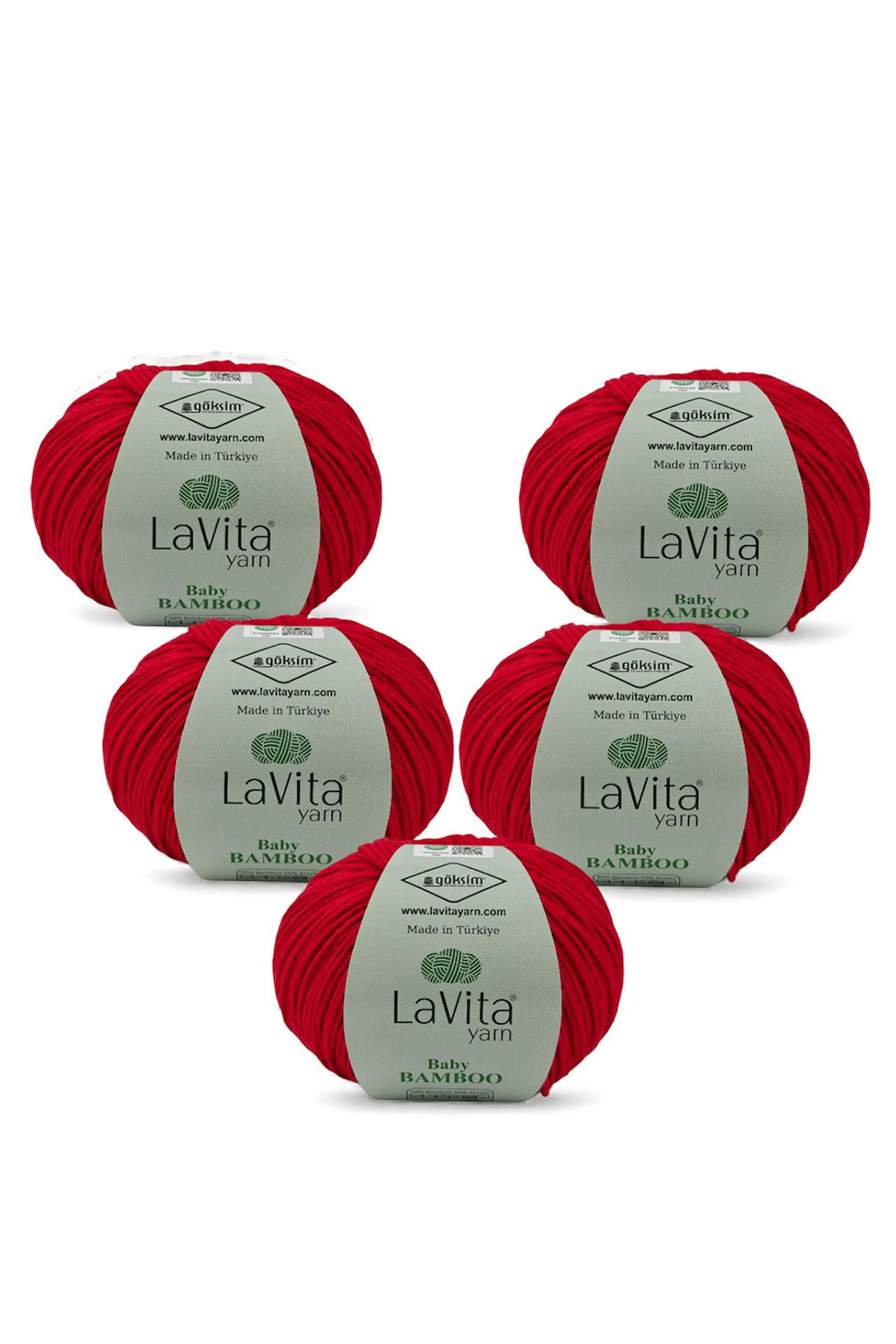 Baby Bamboo El Örgü İpi %50 Bambu %50 Akrilik 250gr 5 ADET (0136 KIRMIZI)
