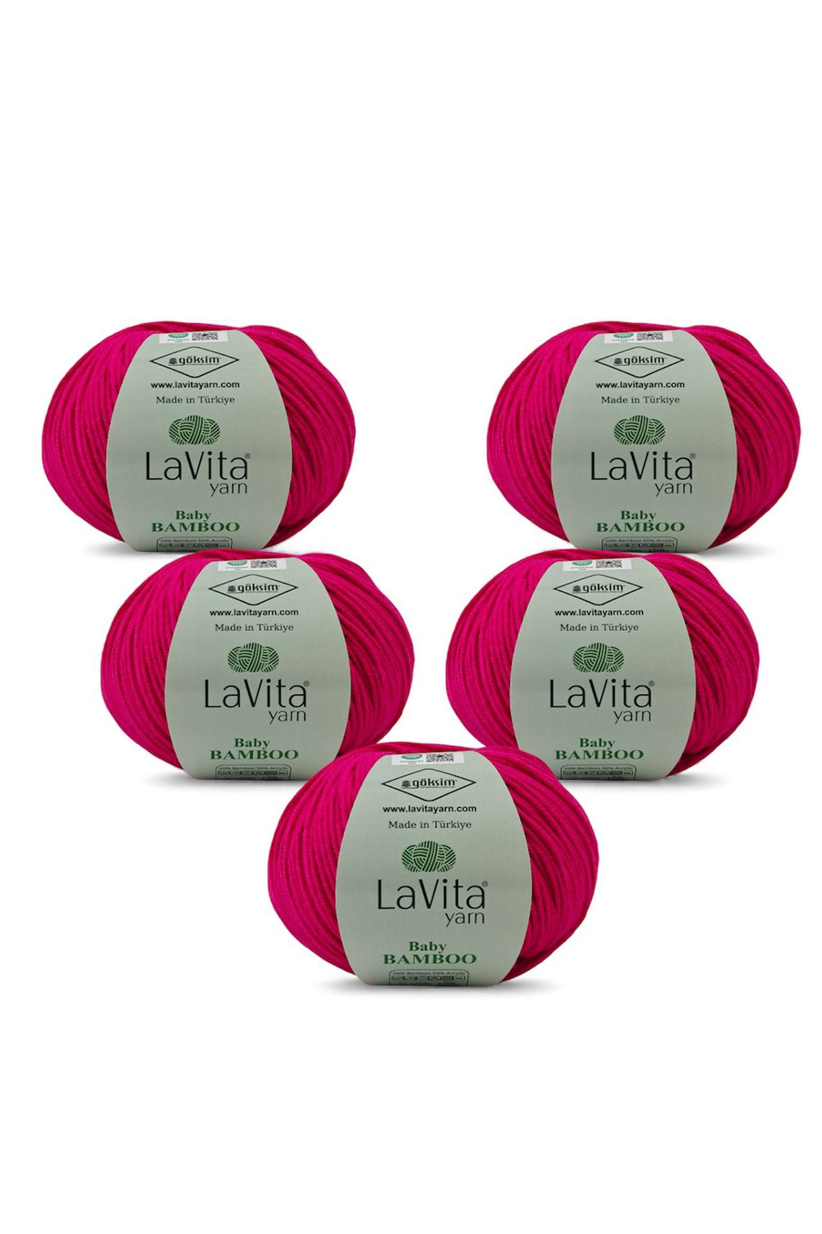 Baby Bamboo El Örgü İpi %50 Bambu %50 Akrilik 250gr 5 ADET (4117 FUJYA)
