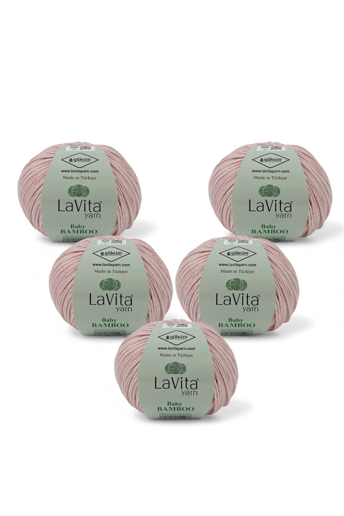 Baby Bamboo El Örgü İpi %50 Bambu %50 Akrilik 250gr 5 ADET (4107 PUDRA)