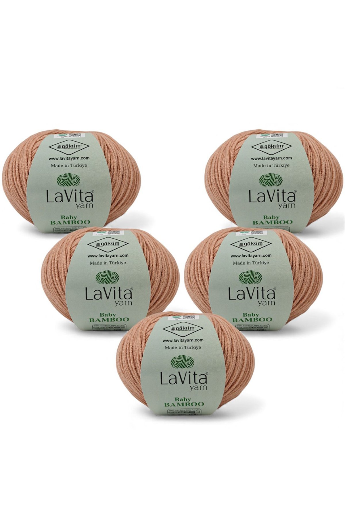Baby Bamboo El Örgü İpi %50 Bambu %50 Akrilik 250gr 5 ADET (4009 SOMON)