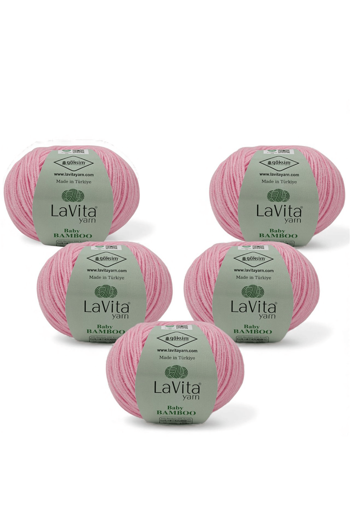 Baby Bamboo El Örgü İpi %50 Bambu %50 Akrilik 250gr 5 ADET (4109 PEMBE)