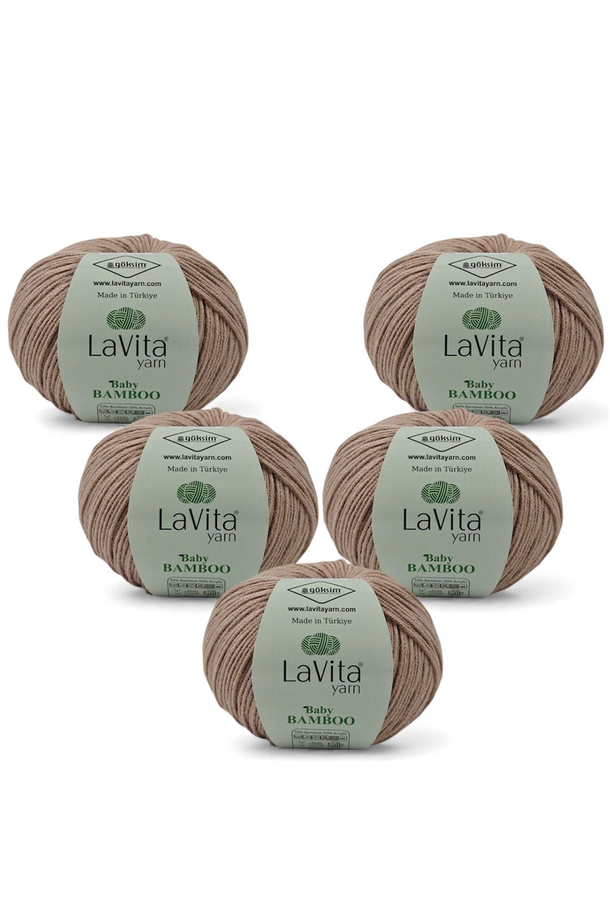 Baby Bamboo El Örgü İpi %50 Bambu %50 Akrilik 250gr 5 ADET (7017 VİZON)