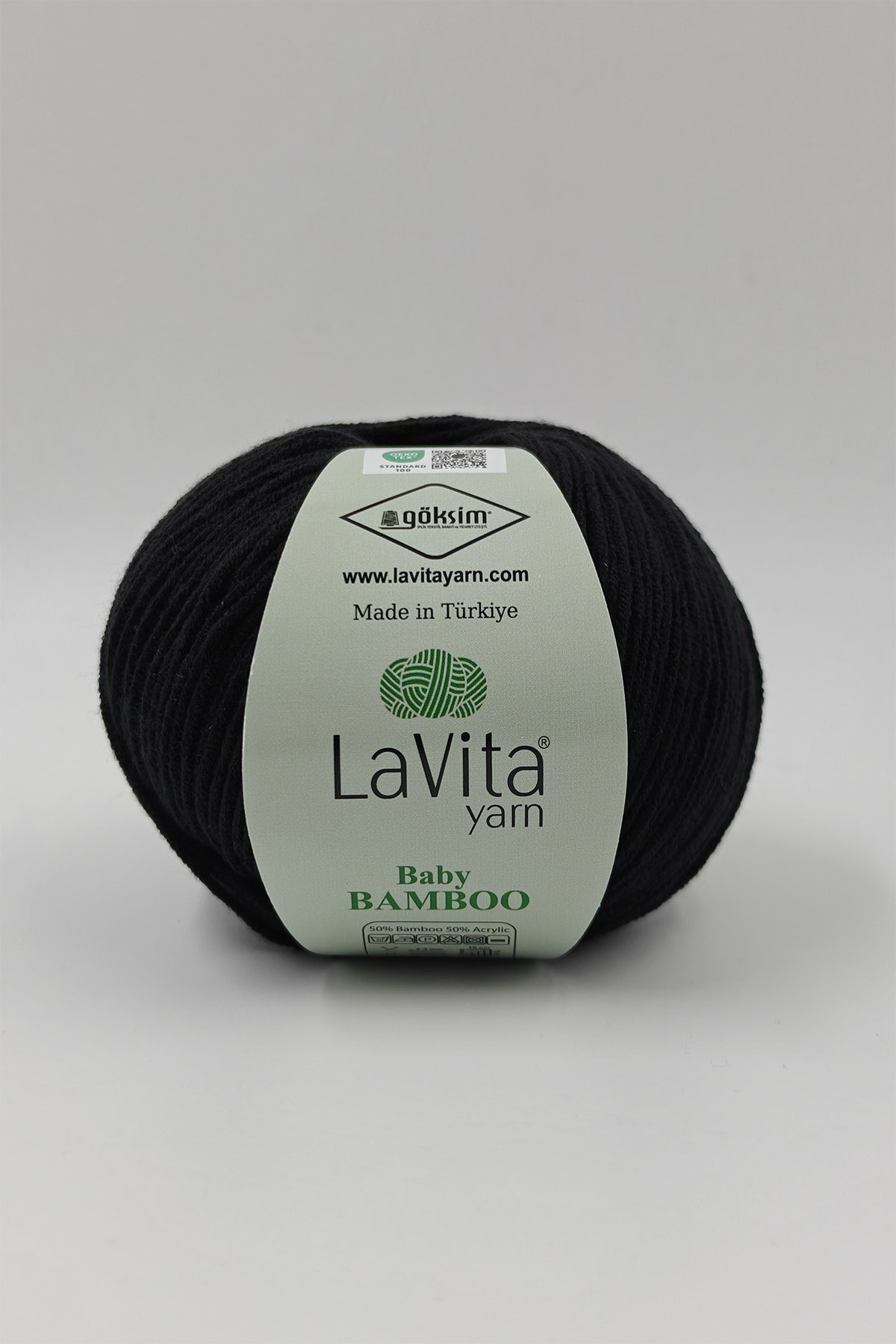 Baby Bamboo El Örgü İpi %50 Bambu %50 Akrilik 50gr (9500 SİYAH)