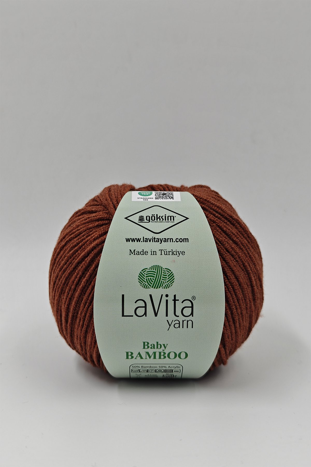 Baby Bamboo El Örgü İpi %50 Bambu %50 Akrilik 50gr (7230 KAHVE)