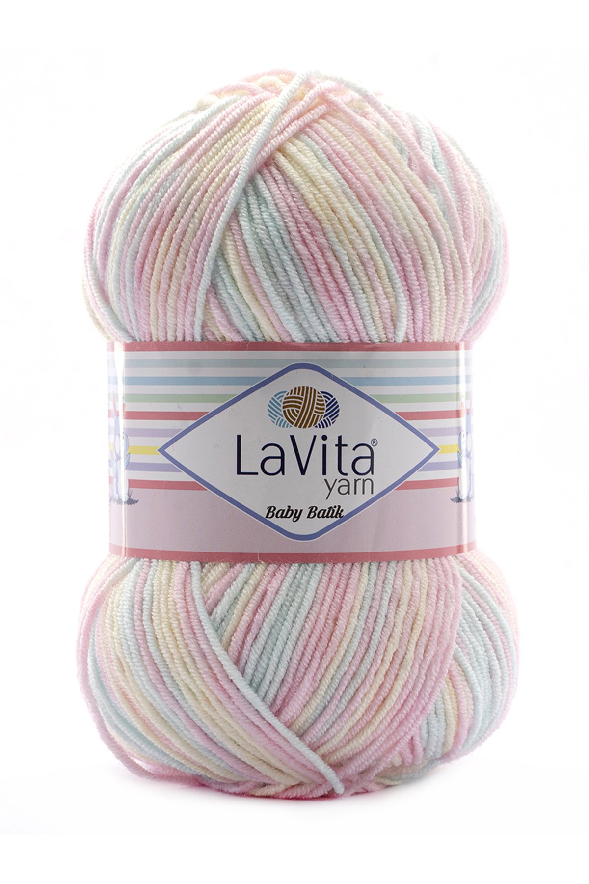 Baby Batik Çok Renkli El Örgü İpi %100 Akrilik 100gr (BY07 PEMBE MAVİ)